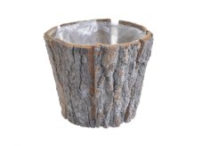 Dekorace - nádoba z kůry s vnitřní nepropustnou výstelkou Ø18cm x15cmH