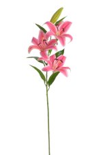 Umělá lilie růžová 101 cm, 3 květy