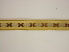 Plátnová stužka se vzorem a drátkem 1,5cm/25m