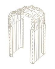 Kovová dekorace pergola H1 x 8 x 6 cm - krémová