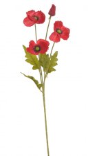 Letní květina umělý kvetoucí mák, květ Ø 6cm, dl. 57cm