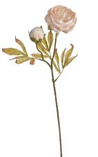 Umělá pivoňka s květem a poupětem, květ Ø10cm/ celková dl.72cm