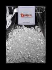 Dekorace krystalky s dirkou 1 x 1,5cm - 170g ( cca 300 ks)