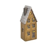 Dekorace svítící LED 2xLR44 keramický domek 6cmLx5cmWx14,5cmH.