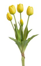 Svazek plastových tulipánů, hlavička 5cm, dl. celkem  40cm - 5 kusů