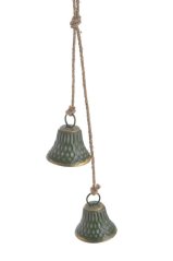 Dekorace kovový zvonek (7cmØx8cmH) 48cmH - 2 ks závěs