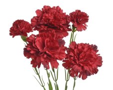 Umělý rozkvetlý mini karafiát karafiát s 3 květy a 2 poupaty, květ Ø7cm/dl.58cm