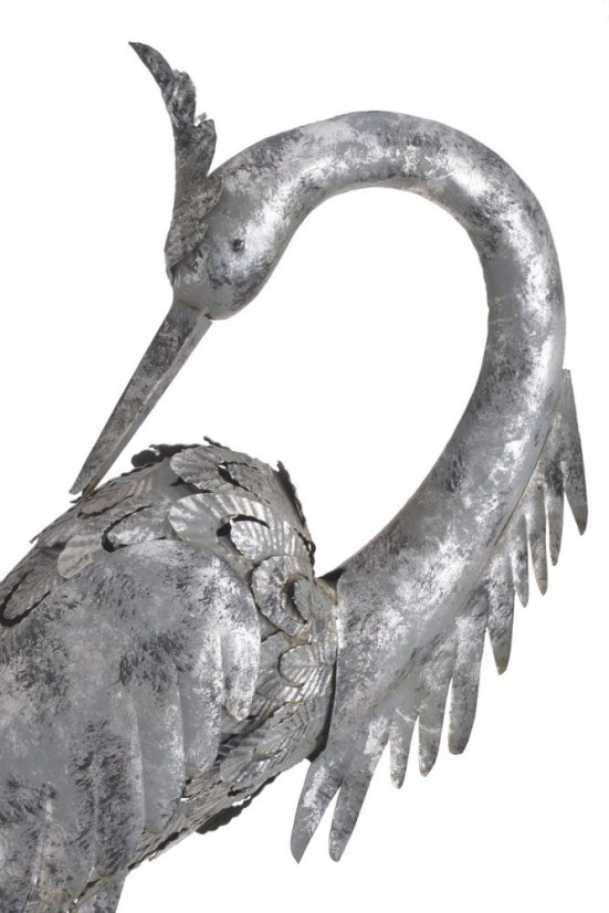 Dekorace plechová stojící volavka  42,5cmL x 18,5cmW x 94cmH