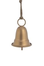 Dekorace kovový zvonek 7cmØx9,5cmH, dl. celkem 16cm - závěs
