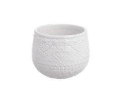 Dekorační keramická nádoba s ornamenty 10,5cm∅, 8cmH