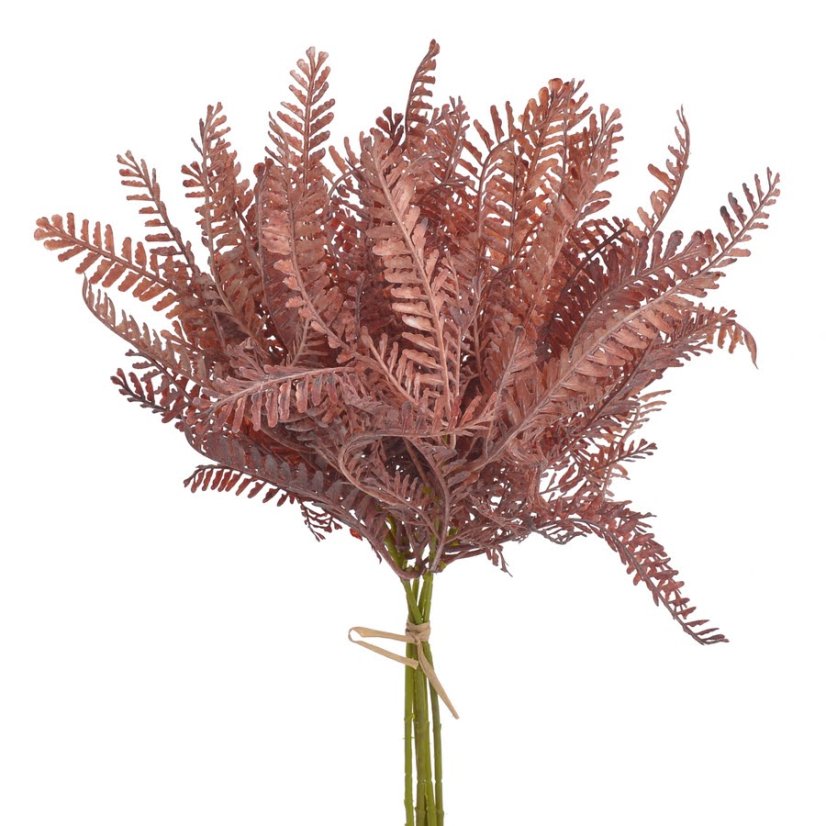 Umělé kapradí 46 cm, 5ks - rezavé 04