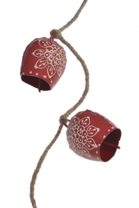 Dekorace gilanda se zvonky, zvonek (4cmLx3,5cmWx4,5cmH) girlanda dl. 63cm