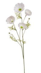 Umělý kvetoucí vlčí mák s listy, květ Ø 8cm, dl. 72cm