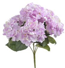 Kytice umělých hortenzií s 5 květy a listy, květ Ø 15cm, dl. celkem 48cm