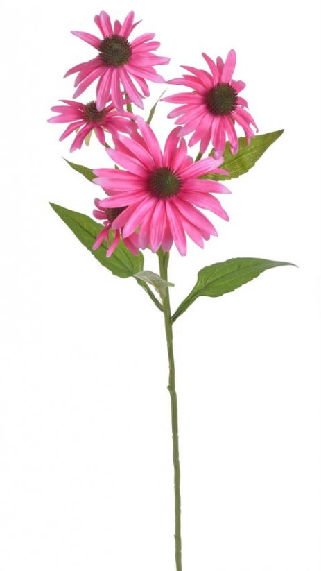 Kvetoucí umělá  Echinacea s 5 květy, květ Ø7-10cm/dl.73cm