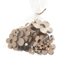 Dřevěné výseky ve tvaru  kvítek 2,5-7cm - 30ks