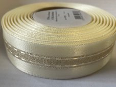 Atlasová stuha se vzorem a s metaloplastem 2,5cm/20m
