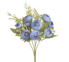 Kytice umělých ranunculusů, 5 květů Ø 4cm a 6 poupat dl.celkem 30cm