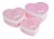 Sada flower box ve tvaru srdce 16x14x6cm, 19x17x7,5cm, 22x19,5x9cm - 3ks