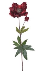 Umělá sametová čemeřice, květ Ø 11cm, dl.60cm