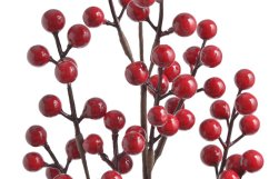 Dekorace umělá větev s kuličkami Ø 1,5cm, celkem dl. 86cm