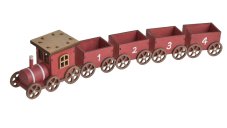 Dekorace dřevěný vlaček 4 vagonky dl. 34cm