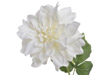 Umělá  dahlia na stonku 1 květ s listy,  hlavička Ø 12cm, dl. 63cm