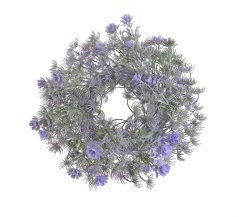 Umělý věnec z větviček a kvítků Ø 23 cm