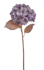 Umělá hortenzie s listy, hlava Ø 20 cm, dl. 70 cm