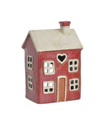 Keramický domek - svícen na light svíčku 12cmL x 8,5cmW x 18,5cmH