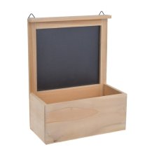 Závěsná dřevěná nádoba (truhlík) s tabulkou 22,5 x 11,5 x 29 cm - přírodní