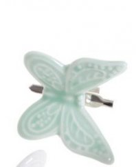 Dekorace keramický motýlek na klipu 3,5cm