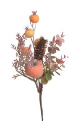 Podzimní zápich s dýní, šiškou a bobulemi 27 cm