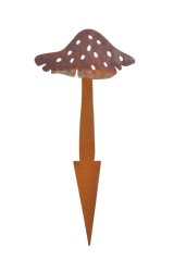 Dekorace kovová barvená houbička 9cmLx0,2cmWx19cmH - zápich