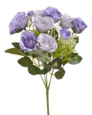 Kytice umělých růží s listy, květ Ø 4cm/celkem dl.30 cm