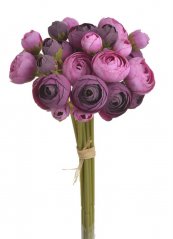 Svazek umělých ranunculusů, 9 stonků po 4 květech - květ Ø 4cm, dl. 30 cm