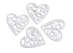 Vánoční přízdoba srdce/hvězda/stromek 5,5cm - 4 kusy