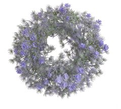 Umělý věnec z větviček a kvítků Ø 28 cm