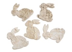 Velikonoční březová dekorace ve tvaru zajíčka - výsek 4x3cm - 72ks