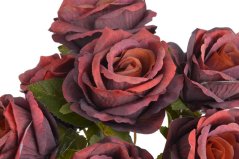 Kytice umělých růží, 7 květů, květ Ø 8cm, dl. celkem 43cm