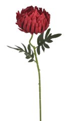 Umělá chryzantema na stonku s listy hlavička 12 cm, dl. 50 cm