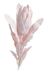 Umělá kvetoucí protea na stonku s listy, květ 11cm/dl.70cm