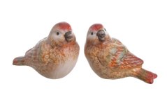 Dekorace keramický ptáček 9cmLx5,4cmWx6,5-6,7cmH mix druhů - 12 kusů