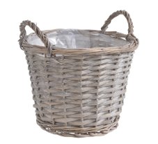 Dekorativní proutěný košík s igelitem uvnitř  24x18cmH