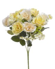 Kytice umělých růží s listy, květ Ø 4cm/celkem dl.30 cm