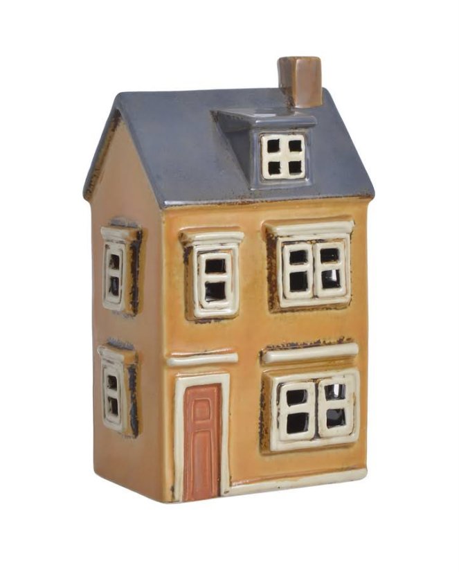 Keramický domek - svícen na light svíčku  13,5cmL x 9cmW x 22cmH