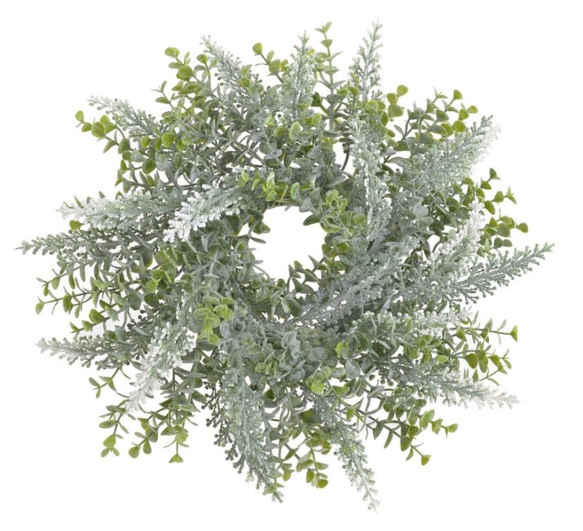 Věnec Ø 28cm z větviček eukalyptu a vřesu