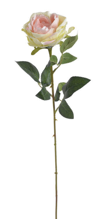 Umělá růže s listy, hlavička Ø 9cm/dl. 63cm_08