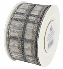 Kostková stuha s metalickým efektem a drátem 40 mm × 25 m