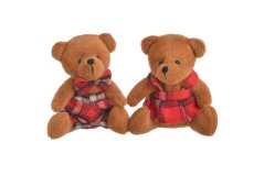 Dekorace plyšový sedící medvěd 10cmLx7cmWx11cmH - 2ks